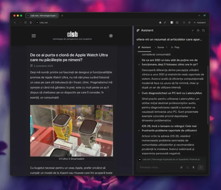 Rezumat articole de pe un website