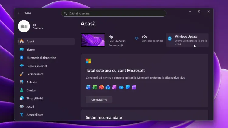 Secțiunea de actualizări a Windows 11