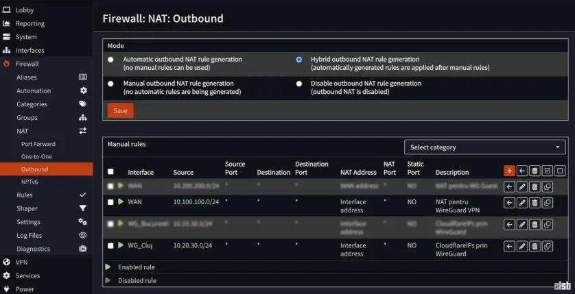 Firewall - NAT - Outbound