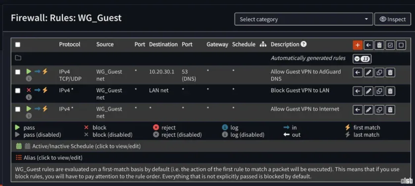 Firewall - Rules - WG_Guest