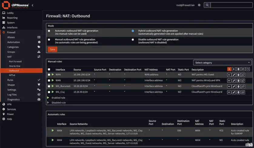 OPNsense - Firewall - NAT - Outbound