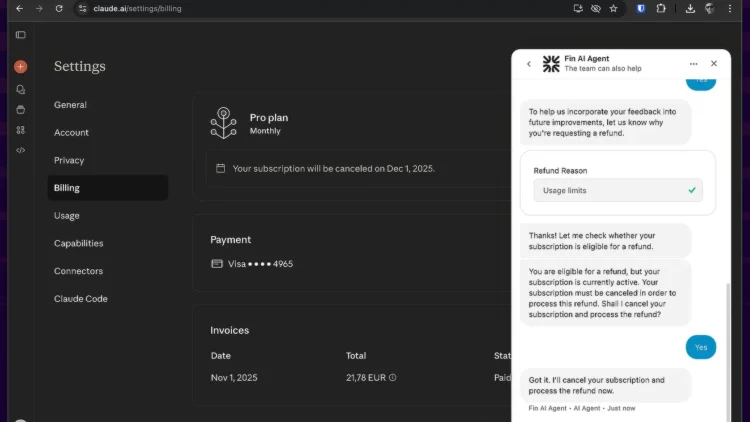 Anulare bonament la Claude