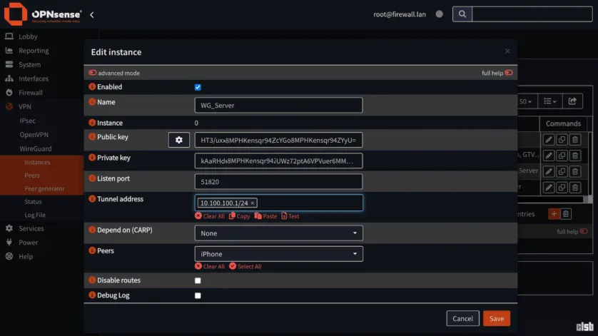 Instanța WireGuard Admin