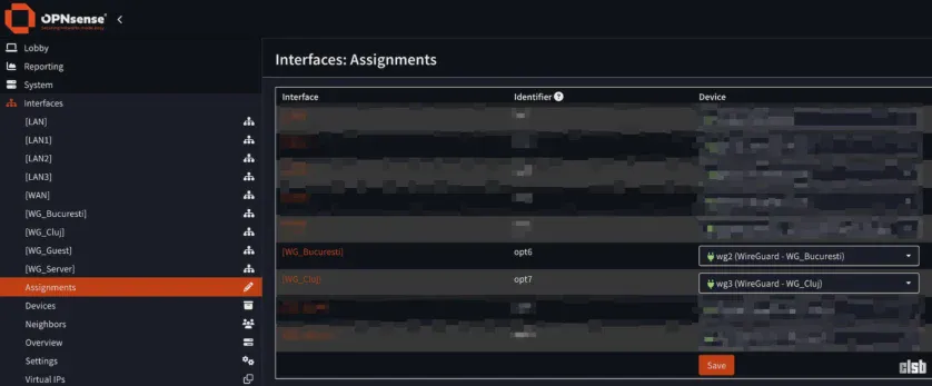 Intrerfețe noi WireGuard