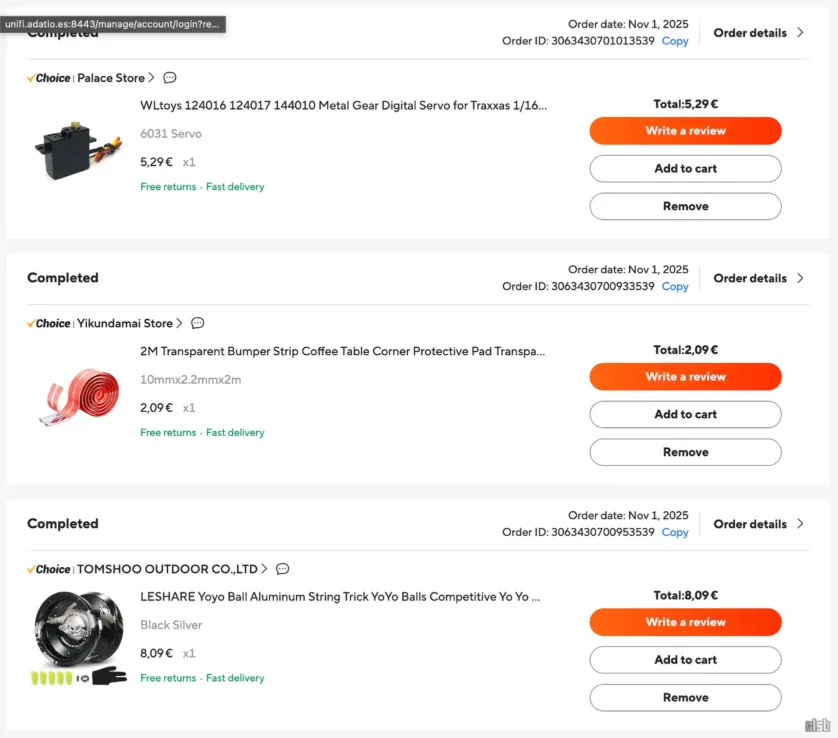 Produse din ultima comanda pe AliExpress