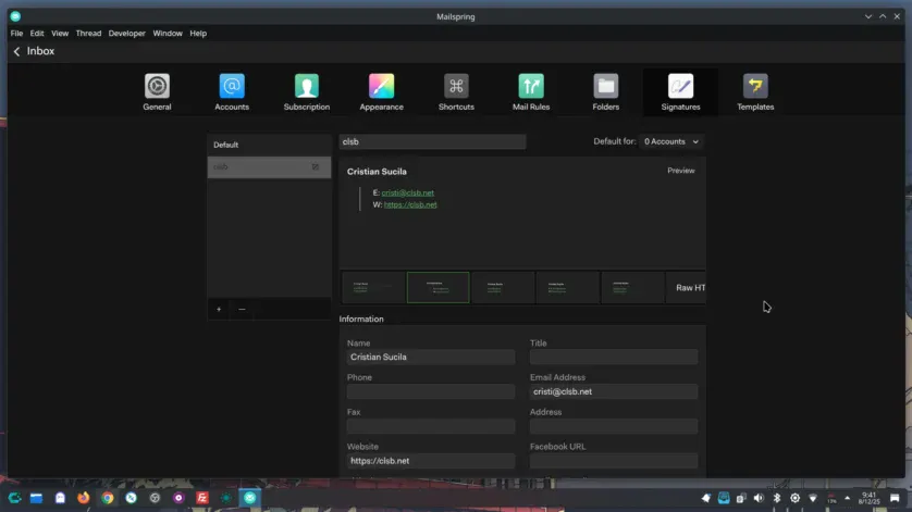 Mailspring - semnătura