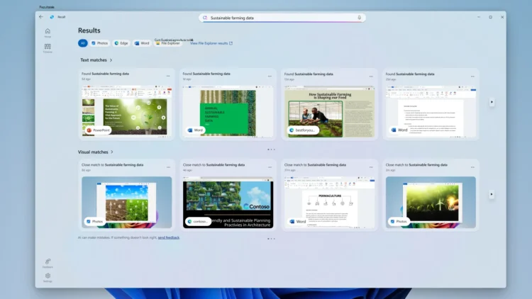 Windows Recall - Results