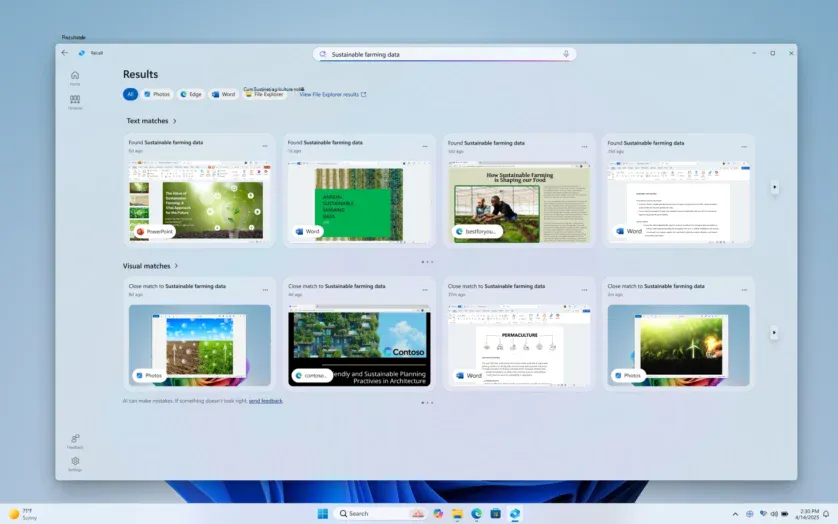 Windows Recall - Results