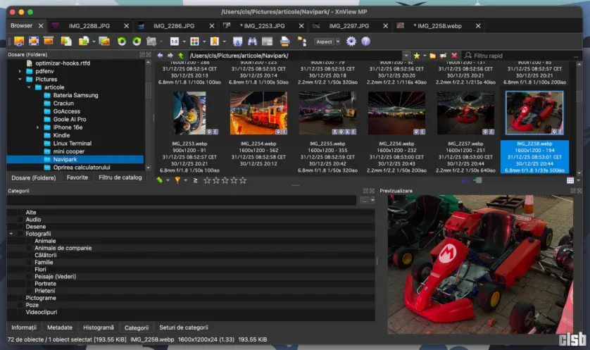 XnView: program pentru organizarea, editarea și conversia fotografiilor