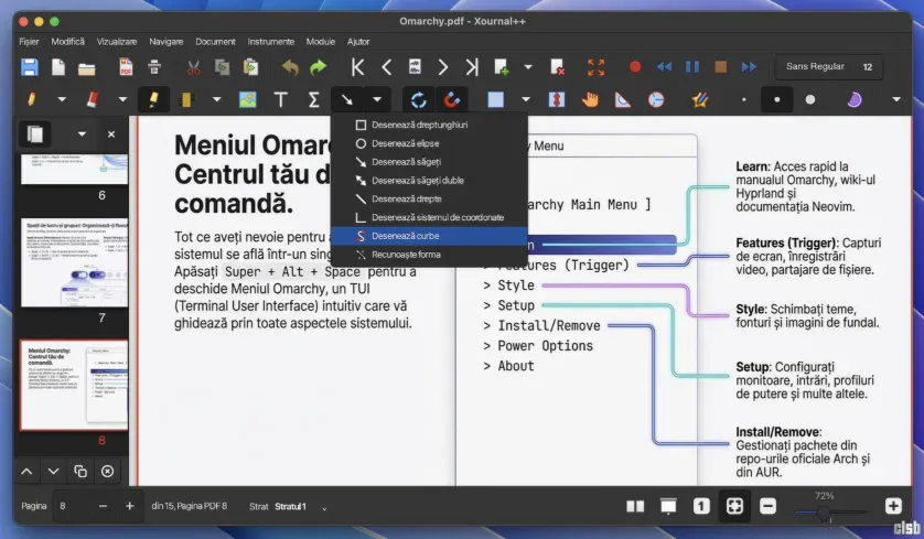Xournal++ - notițe pe layers