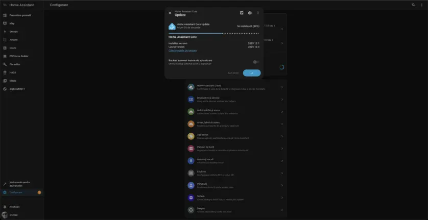 Actualizare Home Assistant