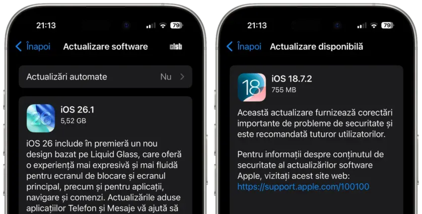 Actualizări iOS