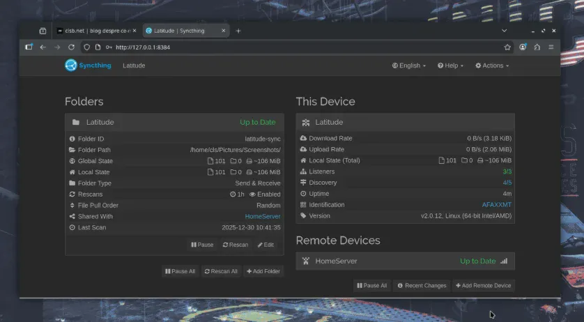 Așa arată folderul după partajarea cu Syncthing