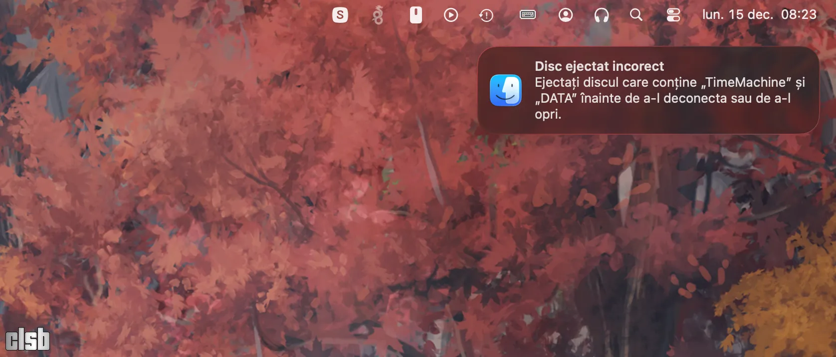 macOS: disc ejectat incorect