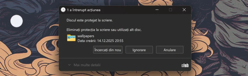 discul este protejat la scriere