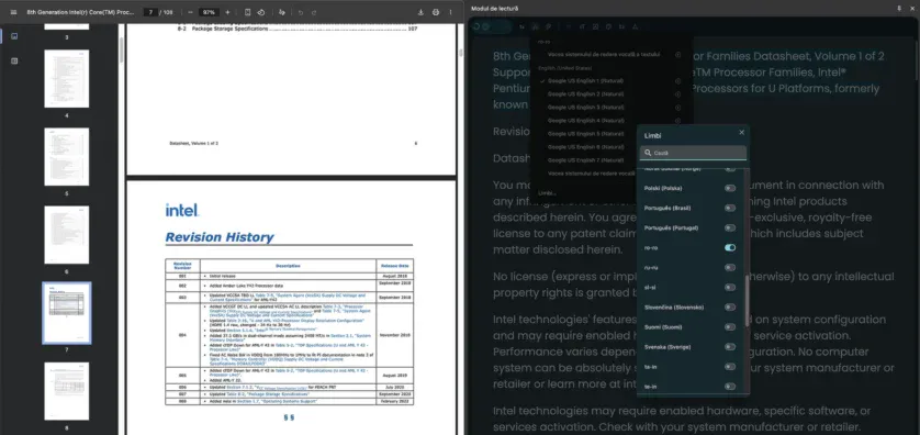 Cititor Google Chrome - limbi disponibile