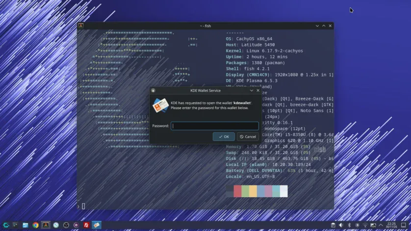 KDE Wallet cere parola