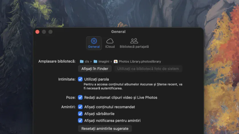 locație default apple photos