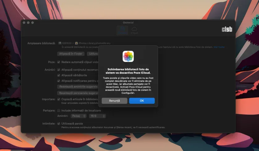 Photos: mutarea locației dezactivează sincronizarea cu iCloud