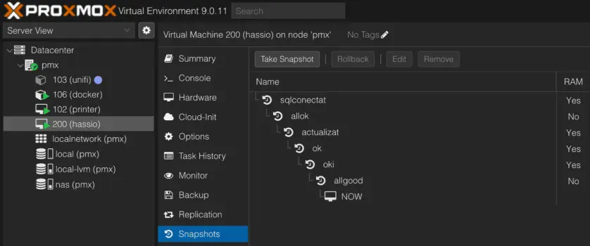 Snapshots Home Assistant