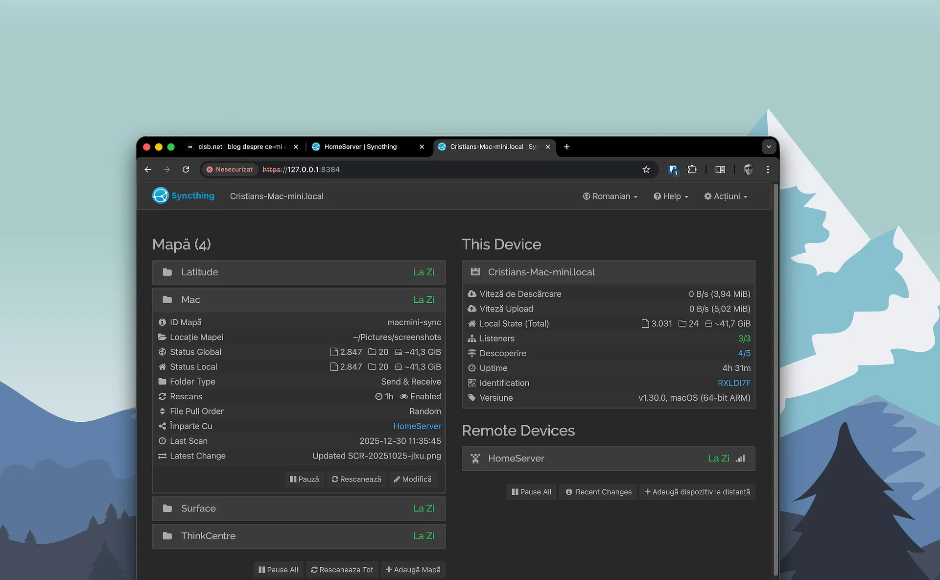 Syncthing: foldere sincronizate între dispozitive