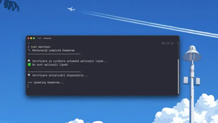 Justfile pentru mentenanță macOS