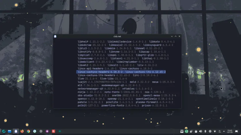 Update de kernel pe CachyOS