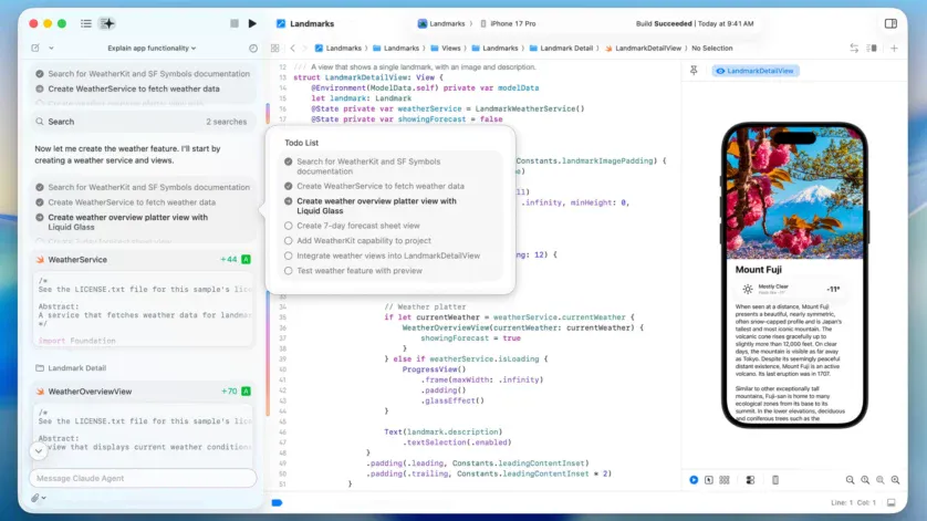 Apple Xcode - Agentic coding (Anthropic, Claude)