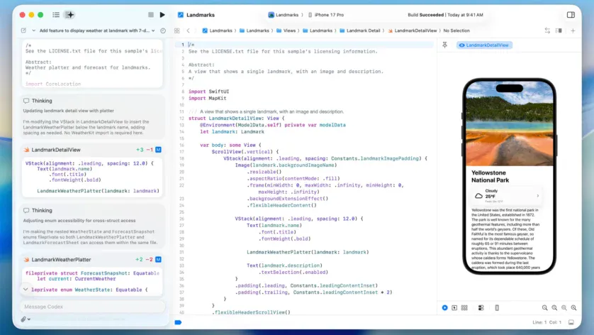 Apple Xcode - agentic coding cu Codex (OpenAI)