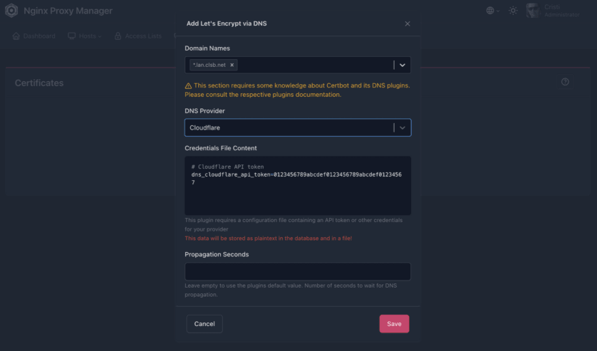 Generare și instalare certificat SSL în Nginx Proxy Manager